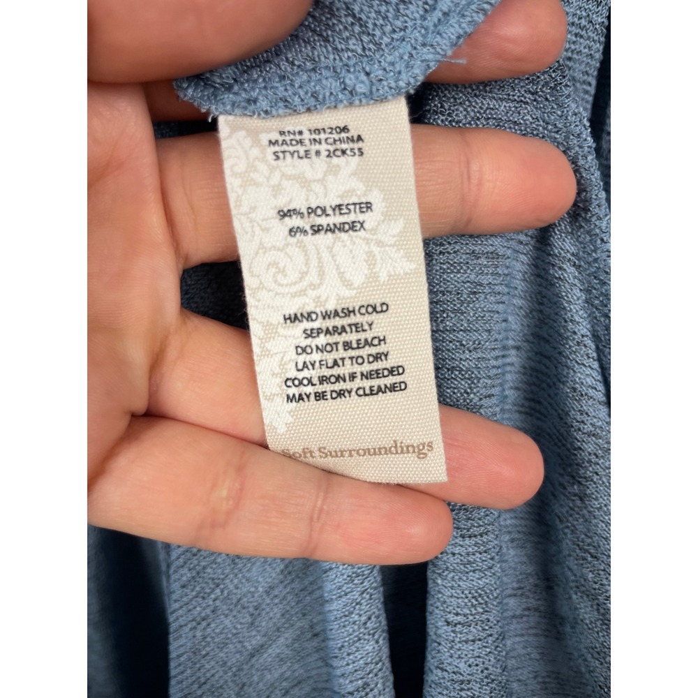 Soft Surroundings Women's Sleeveless Cowl Neck Midi Dress XL Blue Heathered - Picture 5 of 6